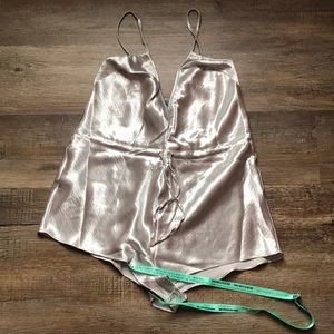 Mistress Rocks Silver Satin romper
